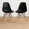 Plastic Wooden Base Armless Home Dining Chair thumb 10