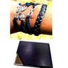 Black Leather Bracelet with cardholder thumb 3