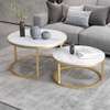 2 Piece White Marble Top Coffee Table thumb 3