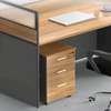 Office Desk: Brown 4-Way Modular Office Workstation thumb 2