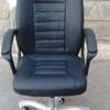 Office Chair; Leather Strong Swivel Black Backrest Chair thumb 0