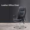 Office Chair: Swivel Executive Office Seat in Black Leather thumb 2