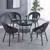 Rattan Outdoor Table and Chair Set with Glass Table thumb 3