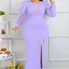 Elegant  Long Dress with Sheer Puffed Sleeves thumb 12