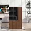 Office Cabinet; Three Doors Wooden Brown Office Cabinet thumb 4