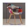 Colorful Patchwork Lounge Chair – Modern Fabric Armchair thumb 0