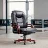 Executive Leather Adjustable Wooden Swivel Office Chair thumb 2