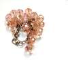 Womens Peach Crystal Earrings with Matching Keyholder thumb 1