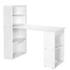 Modern White Computer Desk with Storage Bookshelves thumb 2