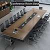 3 M Brown Wood Rectangular Conference Meeting Table thumb 11