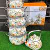 10 Piece Enamel Cookware Set with Kettle thumb 0