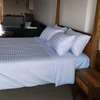 Hotel Quality White stripped bedsheets set thumb 0