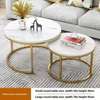 Twin Nesting Tables with Marble Tops and Gold Frame thumb 5