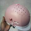 Light pink Horse riding helmet with visor adjustable thumb 6