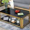 Black Metal With Top Golden Glass Table Coffee thumb 7