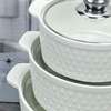3pcs set Ceramic Casserole serving dishes  with glass cover thumb 1
