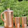Pure Copper Hammered Water Jug with 2 Copper Tumblers thumb 2