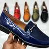 Navy Blue Wet Look Fashion Suede Leather Ladies Shoes thumb 1