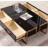 Modern Coffee & TV Table Set White Gold Frame thumb 9