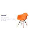 Plastic Chair: Orange Plastic Chair With Arms and Wooden Leg thumb 1