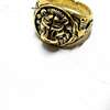 Gold Tone Engraved thick ring thumb 1