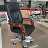 Office Chair: Leather Office Seat With Mahogany Armrest thumb 5