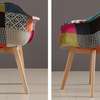 Colorful Patchwork Lounge Chair – Modern Fabric Armchair thumb 1