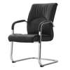 Office Chair:  Black Leather Visitor Office Chair thumb 4