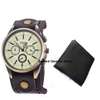 Mens Black Leather watch with wallet combo thumb 3