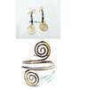 Womens Gold Spiral Armlet with earrings thumb 2