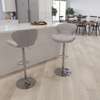 Barstool: Fabric Upholstered Swivel Barstool, Sleek Finish thumb 1