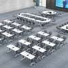 Modern Foldable Meetingtraining Table Mdf Wood Surface thumb 4