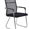 Office Chair: Black Mesh Office Visitor Fabric Seat thumb 2