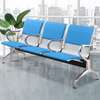 Waiting benches: 3-seater blue waiting benches with cushions thumb 0