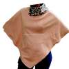 Womens Brown animal print cotton poncho with soft shawl thumb 1