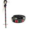 Mens Kenya Beaded wooden walking stick and leather belt thumb 0