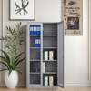Contemporary Steel Office Cabinet with Glass Doors thumb 1
