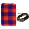 Maasai Blue and Red shuka and leather bracelet thumb 2
