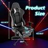 Sleek Black Recliner Leather Gaming Chair thumb 0