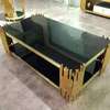 Black Metal With Top Golden Glass Table Coffee thumb 3