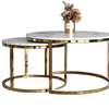 Coffee Table : Modern Metal Base Marble Top Coffee thumb 4