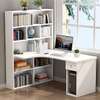 L shaped customized Home office desk with a side shelf thumb 5