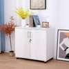 Wooden Office Storage Cabinet 2-Door Lockable Cupboard thumb 0