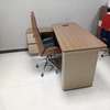 Office Desk: 1.4m Polished Executive Desk With File Drawers thumb 1