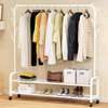 Cloth Rack With Double Lower Storage & Lockable Wheels thumb 1