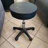 Black Leather-Metal Based Adjustable Round Backless Barstool thumb 8