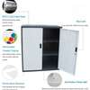 Double-Door Steel Filing Cabinet – Adjustable Shelves thumb 0