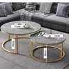 Pure Marble Nesting tables on Gold Metallic frame thumb 2