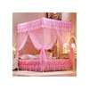 Elegant Pink Four-Poster Bed Canopy Double Size thumb 0