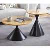 2 Pcs Brown Wooden Tops Living Home Coffee Table Set thumb 8